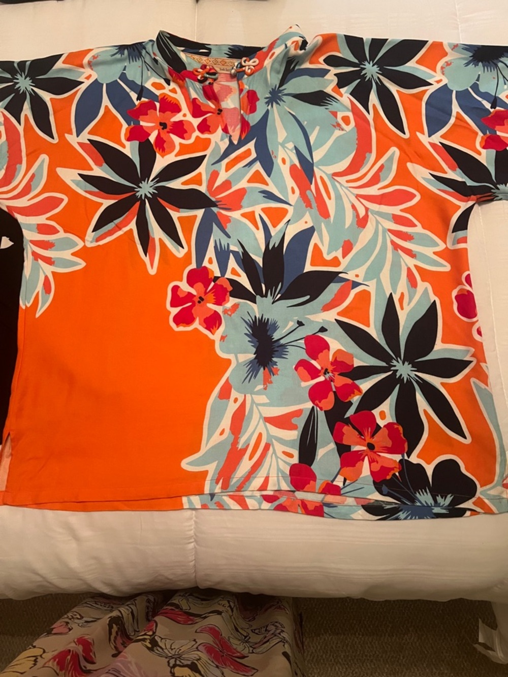 Soft Surroundings Orange Floral Tunic
